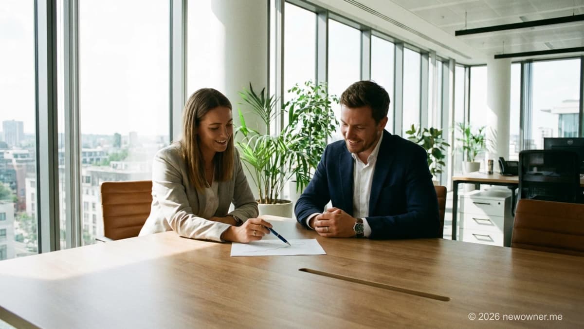 Professionals preparing normalised EBITDA bridge for UK business sale